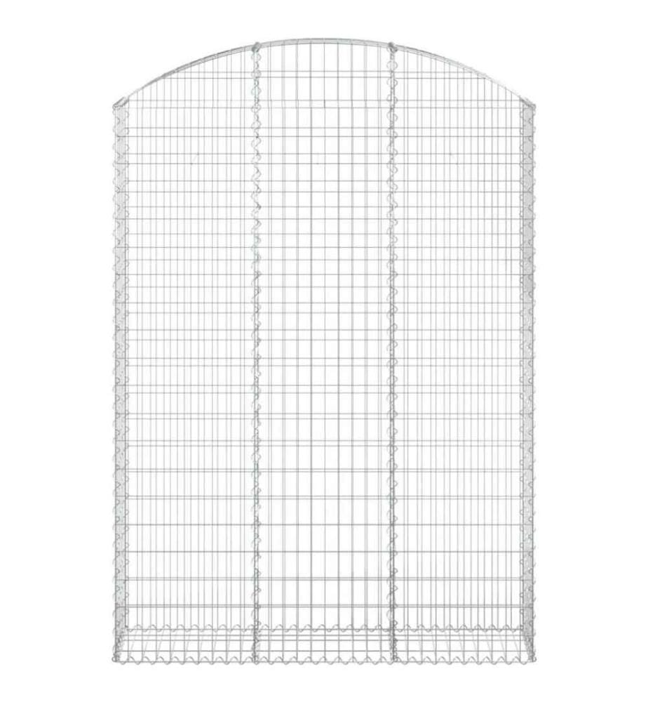 Gabione mit Hochbogen 150x30x200/220 cm Verzinktes Eisen