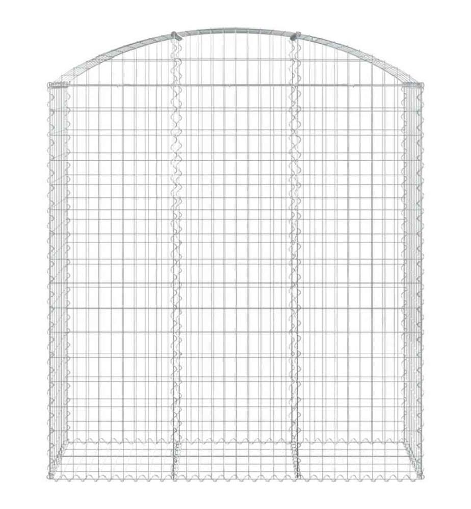Gabione mit Hochbogen 150x50x160/180 cm Verzinktes Eisen