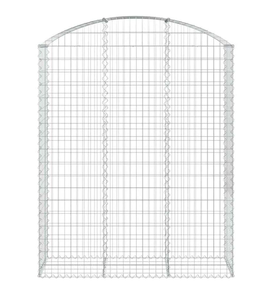 Gabione mit Hochbogen 150x50x180/200 cm Verzinktes Eisen