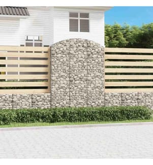 Gabione mit Hochbogen 150x50x200/220 cm Verzinktes Eisen
