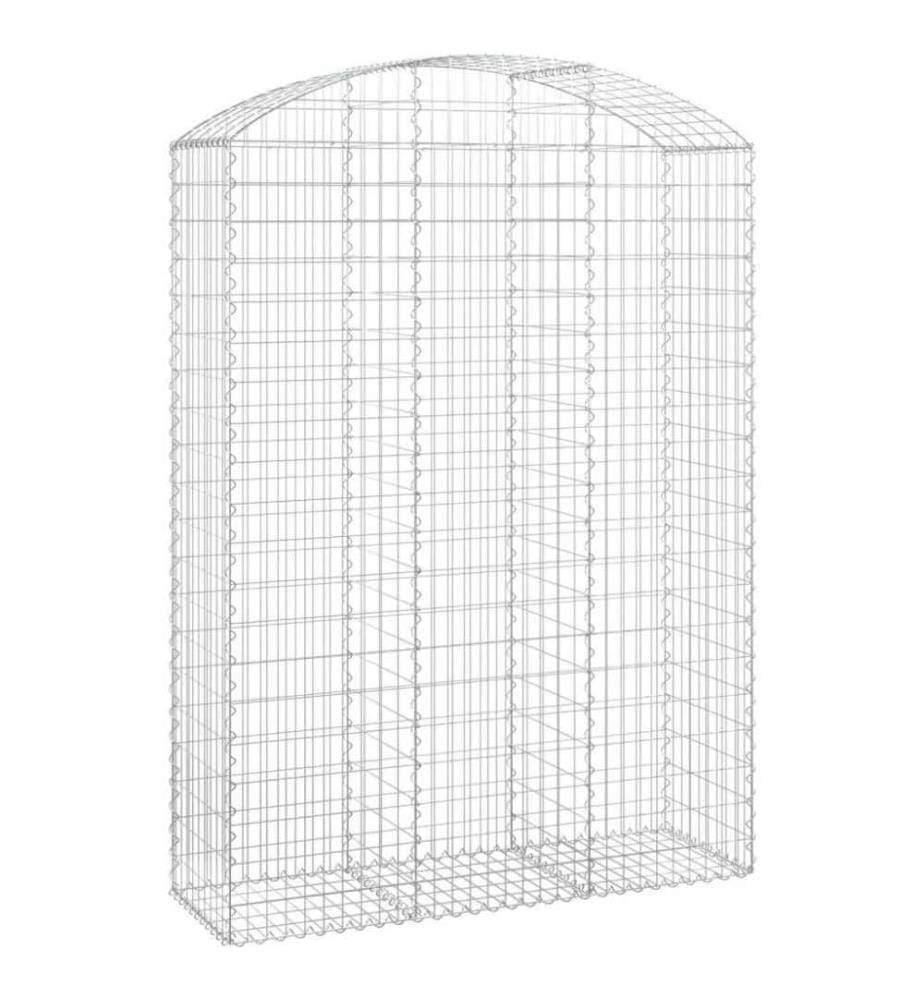 Gabione mit Hochbogen 150x50x200/220 cm Verzinktes Eisen