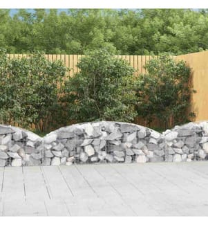 Gabione mit Hochbogen 200x30x40/60 cm Verzinktes Eisen