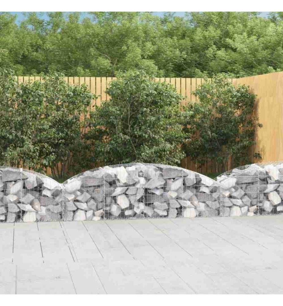 Panier de gabions arqué 200x50x40/60 cm Fer galvanisé