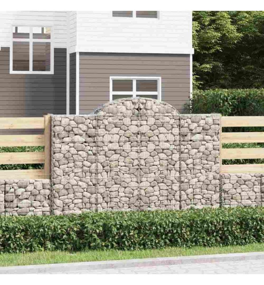 Gabione mit Hochbogen 200x50x140/160 cm Verzinktes Eisen