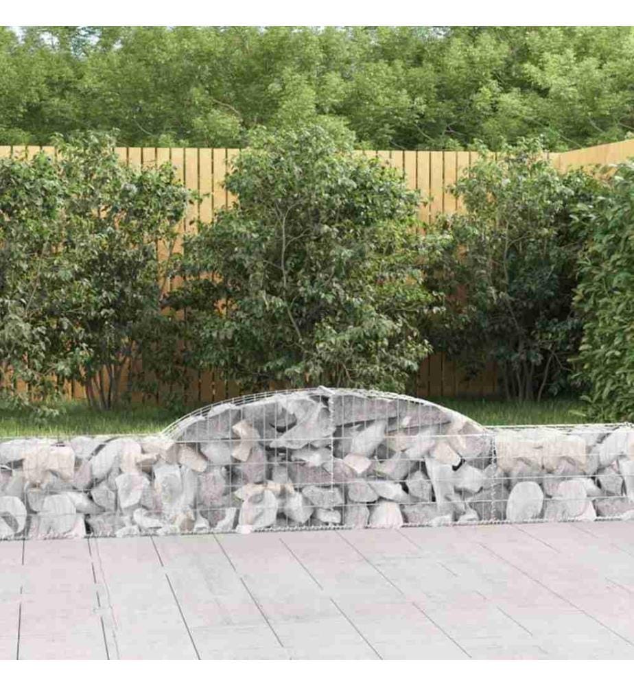 Gabione mit Hochbogen 300x30x40/60 cm Verzinktes Eisen
