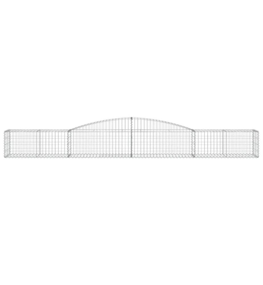 Gabione mit Hochbogen 400x50x40/60 cm Verzinktes Eisen