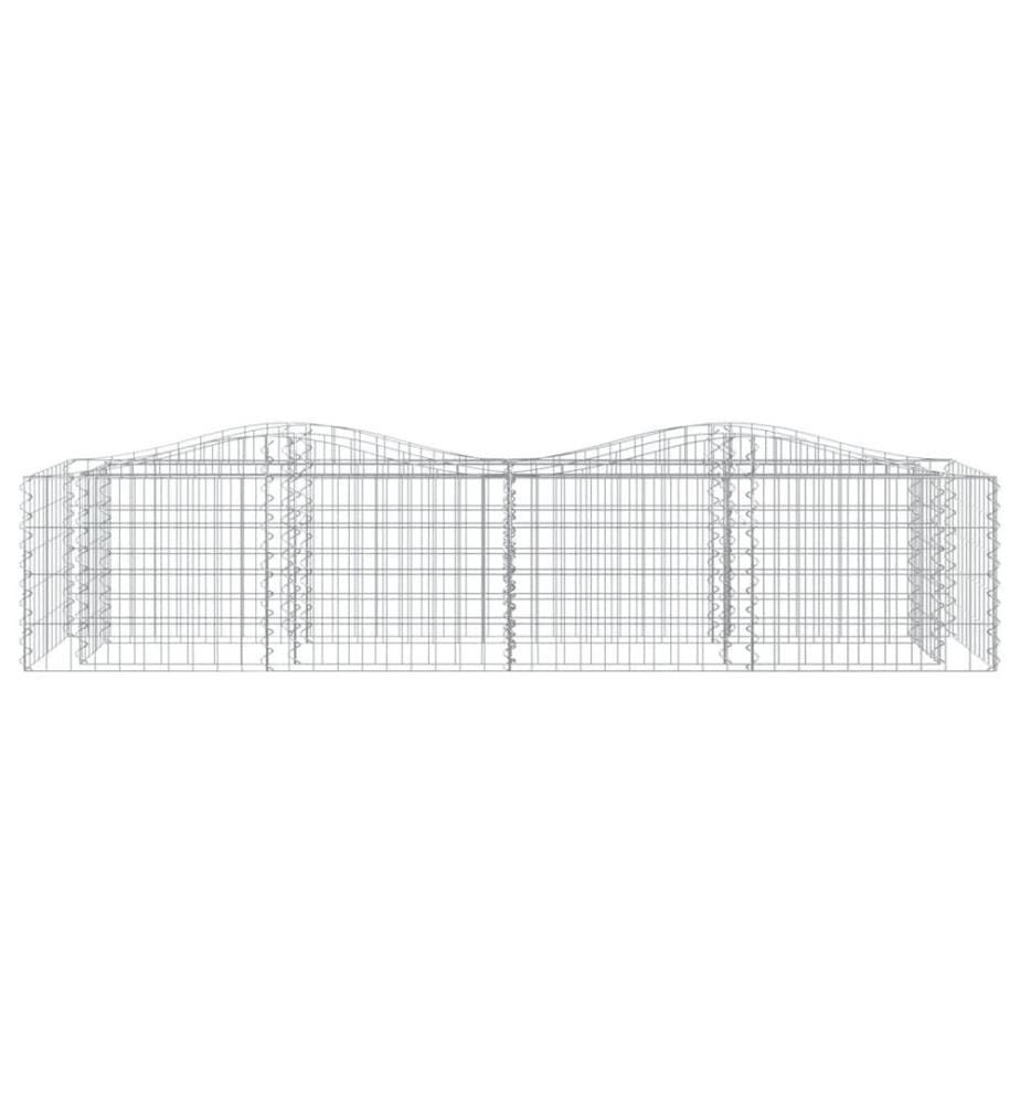 Gabionen-Hochbeet mit Hochbogen 200x50x50 cm Verzinktes Eisen