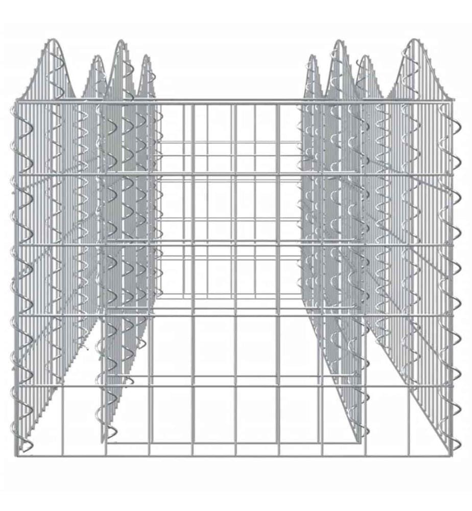 Gabionen-Hochbeet mit Hochbogen 200x50x50 cm Verzinktes Eisen