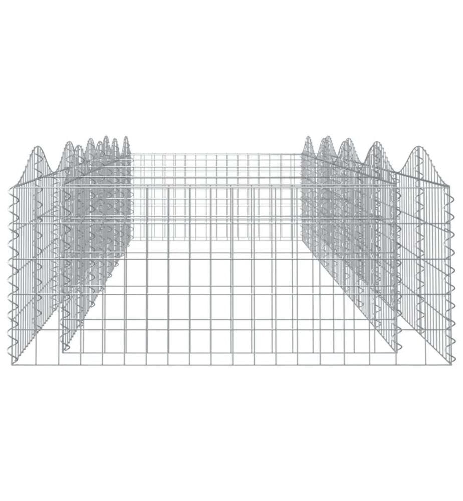 Gabionen-Hochbeet mit Hochbogen 400x100x50 cm Verzinktes Eisen