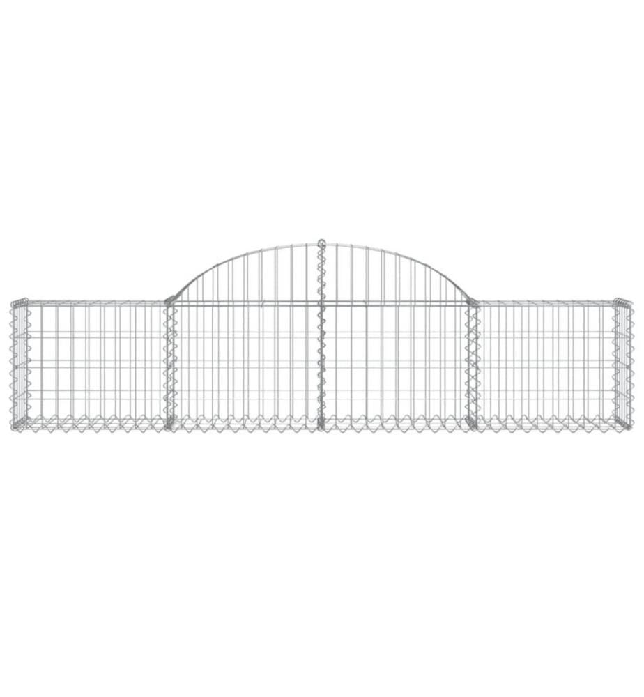 Paniers à gabions arqués 2 pcs 200x30x40/60 cm Fer galvanisé