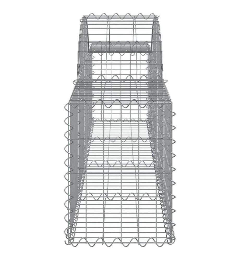 Paniers à gabions arqués 2 pcs 200x30x40/60 cm Fer galvanisé