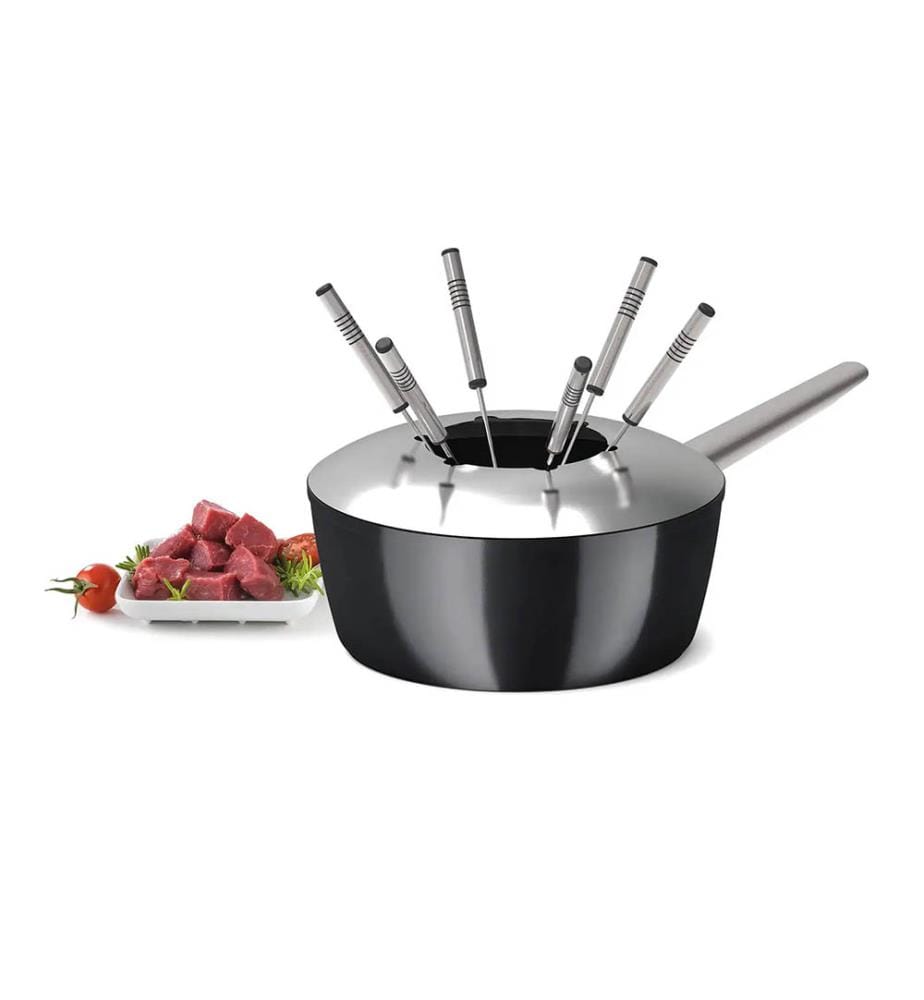 Caquelon à fondue One for All - Argenté et Noir