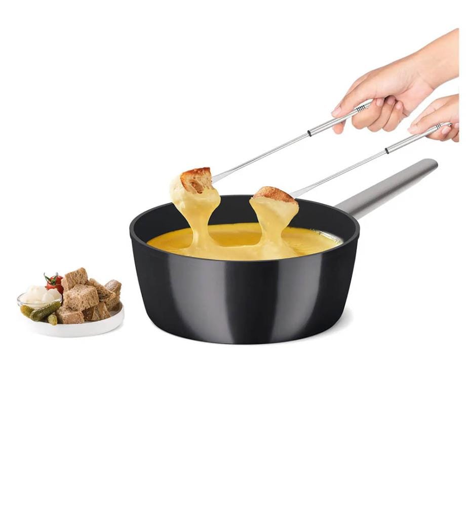 Caquelon à fondue One for All - Argenté et Noir