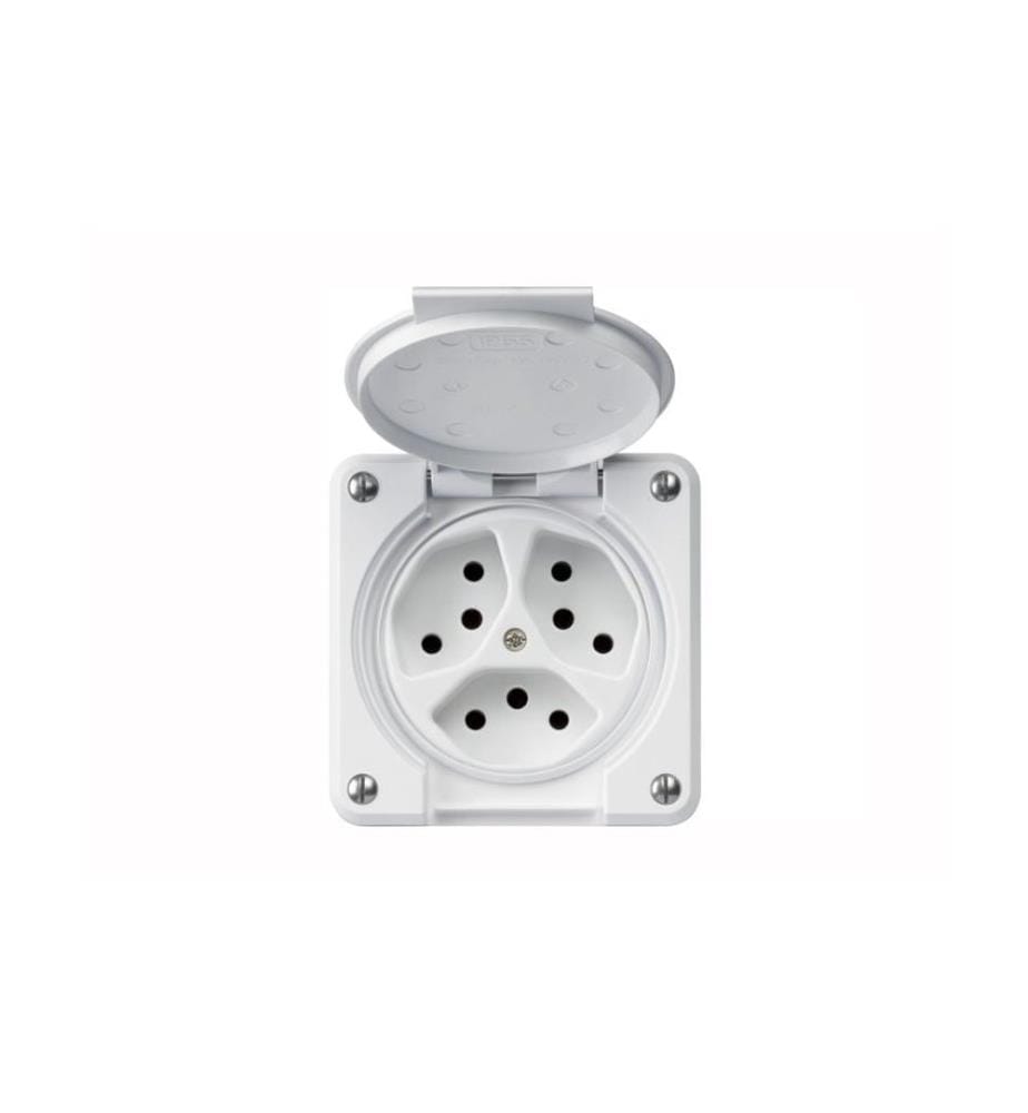 Hager - Prises de courant NUP robusto 3xT13 avec clapet