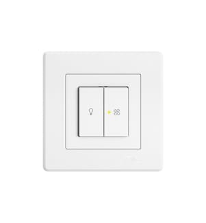 Feller EDIZIOliv - Schalter UP-Doppeldruckschalter Licht und Ventilator 3+3