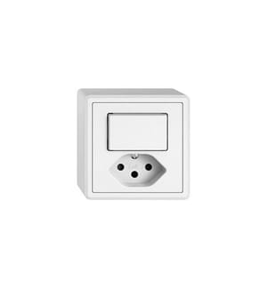 Feller EDIZIOliv - Kleinkombi AP 1xT13-1xS3 Weiss