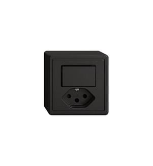 Feller EDIZIOliv - Kleinkombi AP 1xT13-1xS3 Schwarz