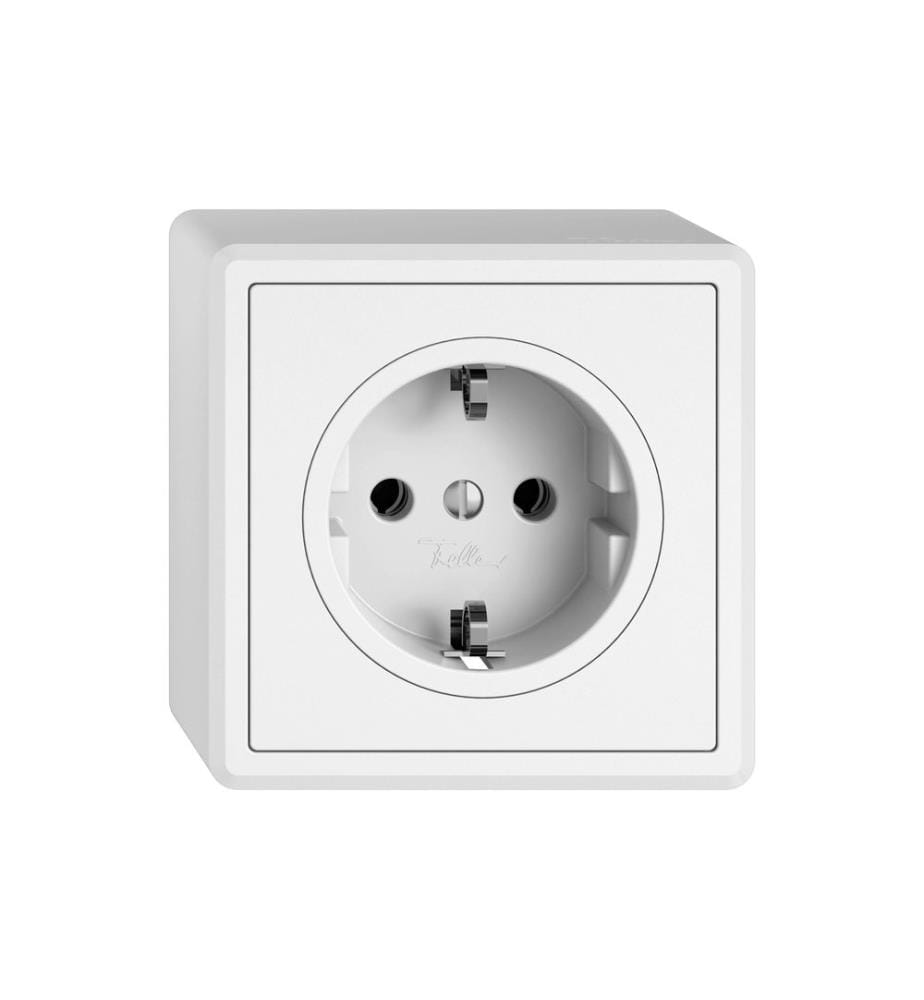 Feller EDIZIOliv - AP-Steckdose 1 x Schuko, Weiss