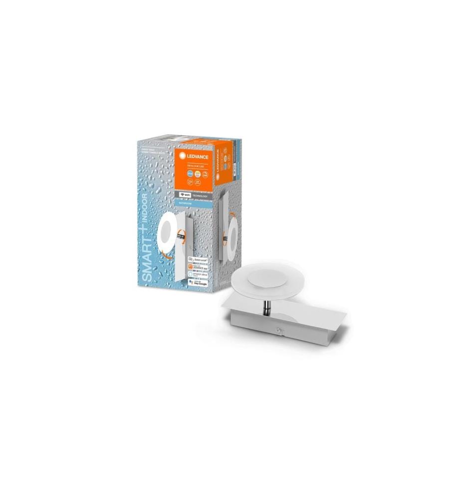LEDVANCE - Lampe de salle de bains SMART+ Orbis Wave, Chrome, 8W, 20 cm