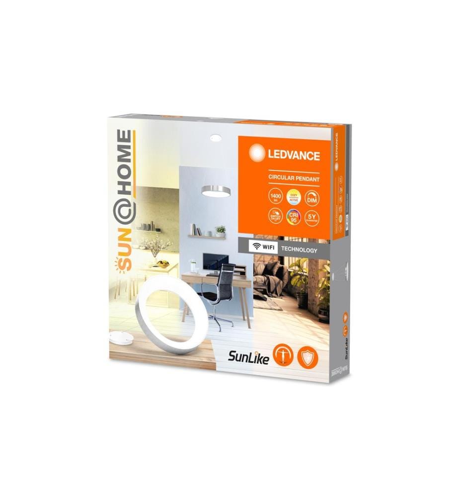 LEDVANCE - Lampe suspendue Sun@Home Circular, 18.5W, 2200-5000K, argenté