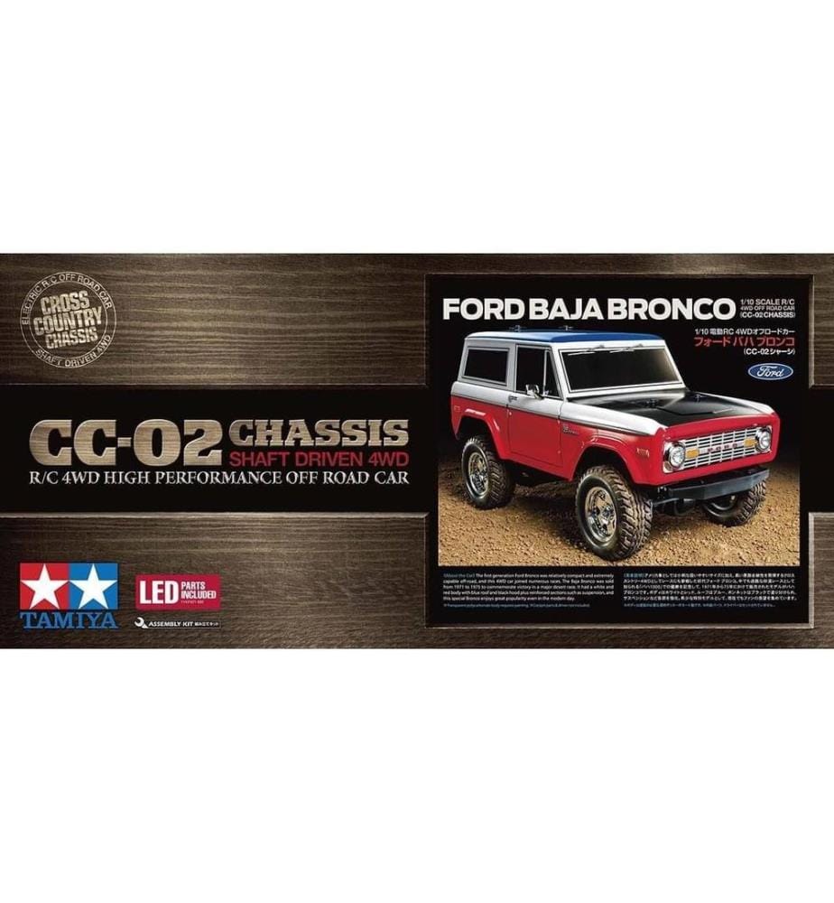 TAMIYA - Scale Crawler Ford Baja Bronco CC-02 Kit de construction, 1:10