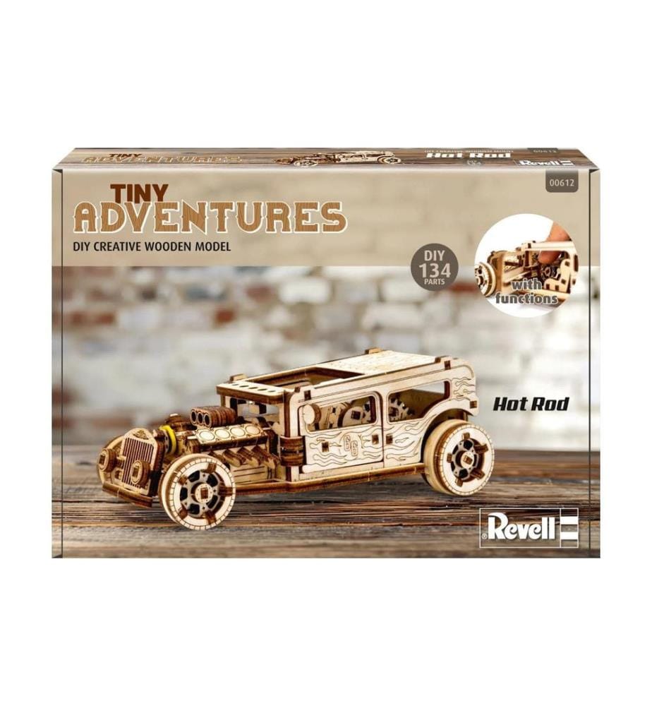Revell - Tiny Adventures – Hot Rod Kit de construction en bois