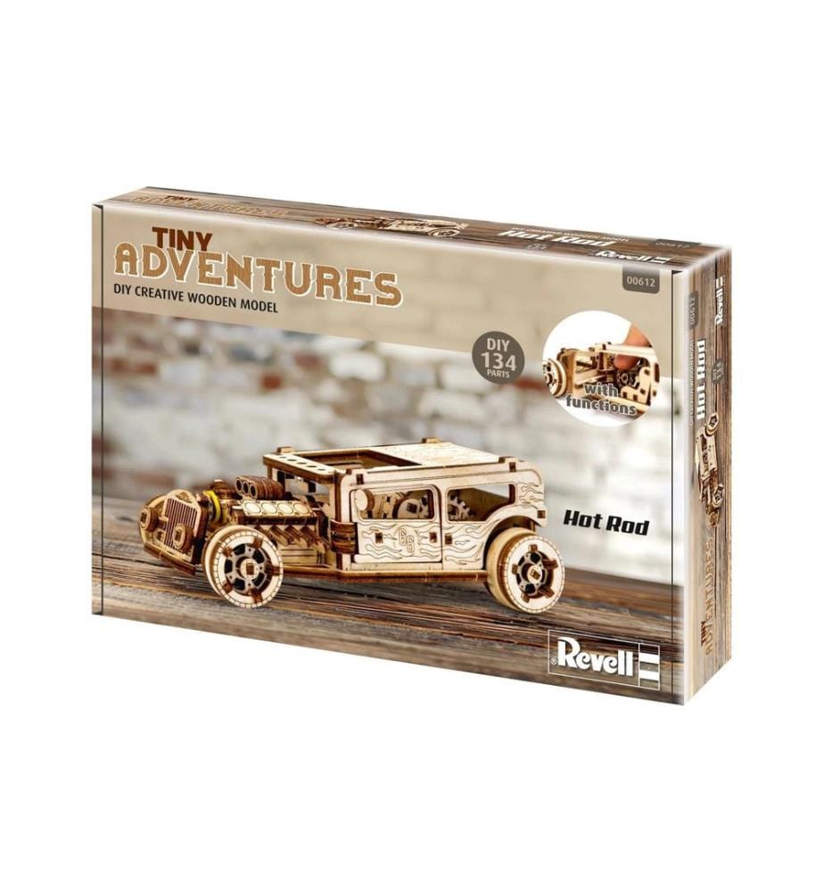 Revell - Tiny Adventures – Hot Rod Kit de construction en bois