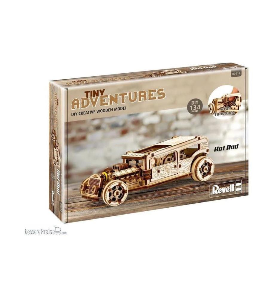 Revell - Tiny Adventures – Hot Rod Kit de construction en bois
