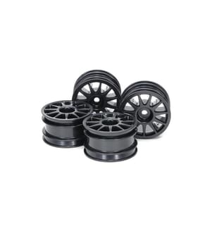 TAMIYA - Jantes 11 rayons, noir, 24 mm, châssis M 1:10, 4 pièces