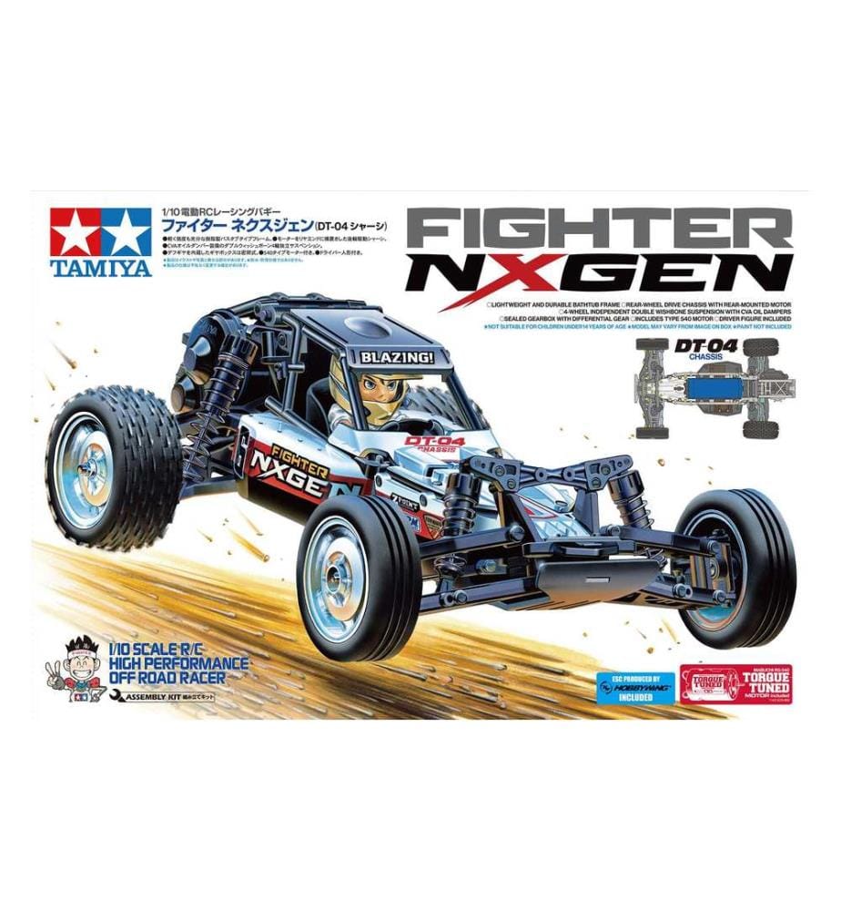 TAMIYA - 1/10 RC Fighter Nxgen Kit de construction, 1:10, RWD, DT-04