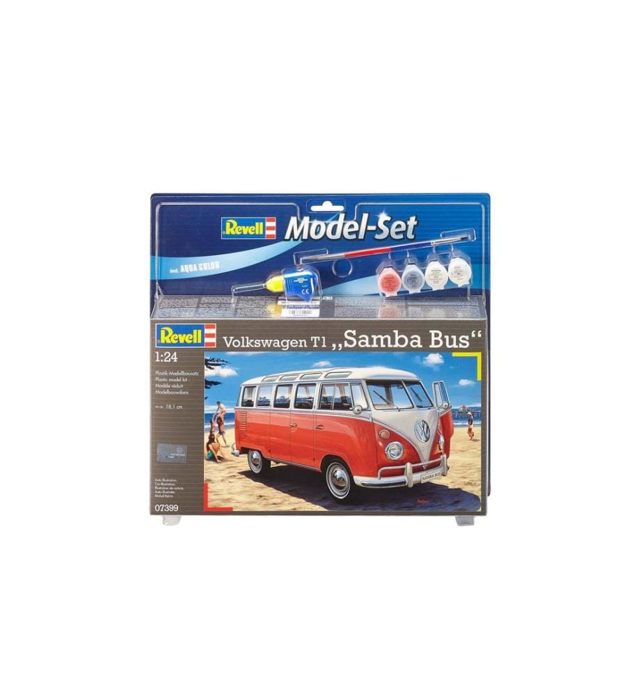 Revell - Kits de montage Model-Set VW T1 Samba Bus 1:24
