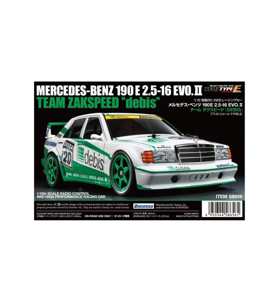 TAMIYA - Voiture de tourisme MB 190E 2.5 EVO II TT-01E Kit de construction, 1:10