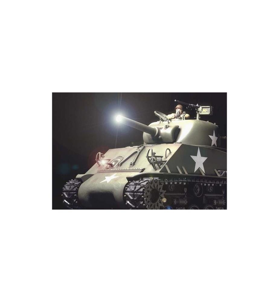 TAMIYA - Tank M4 Sherman 105 mm Howitzer Full-Option Kit de construction, 1:16