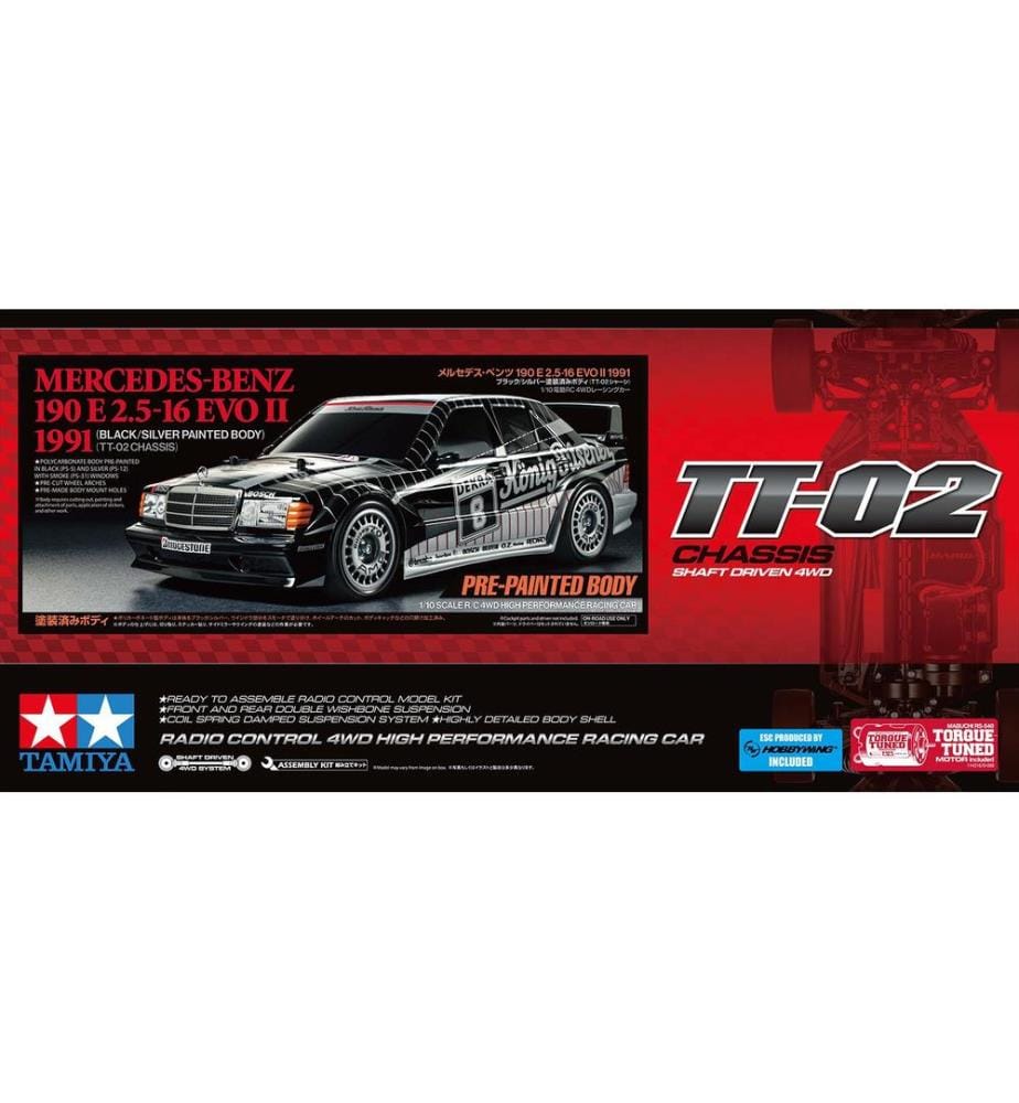 TAMIYA - Voiture de course Mercedes 190 E 2.5-16 EVO Kit de construction, 1:10