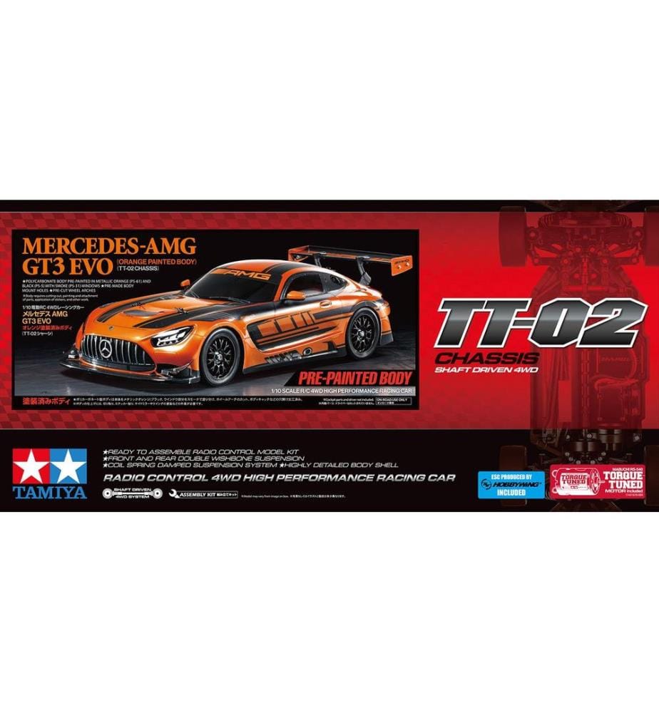 TAMIYA - Voiture de course Mercedes AMG GT3 EVO Kit de construction, 1:10