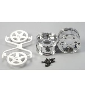 TAMIYA - Felgen 5-Speichen, zweiteilig, 30 mm, Weiss 2 Stück, 1:10