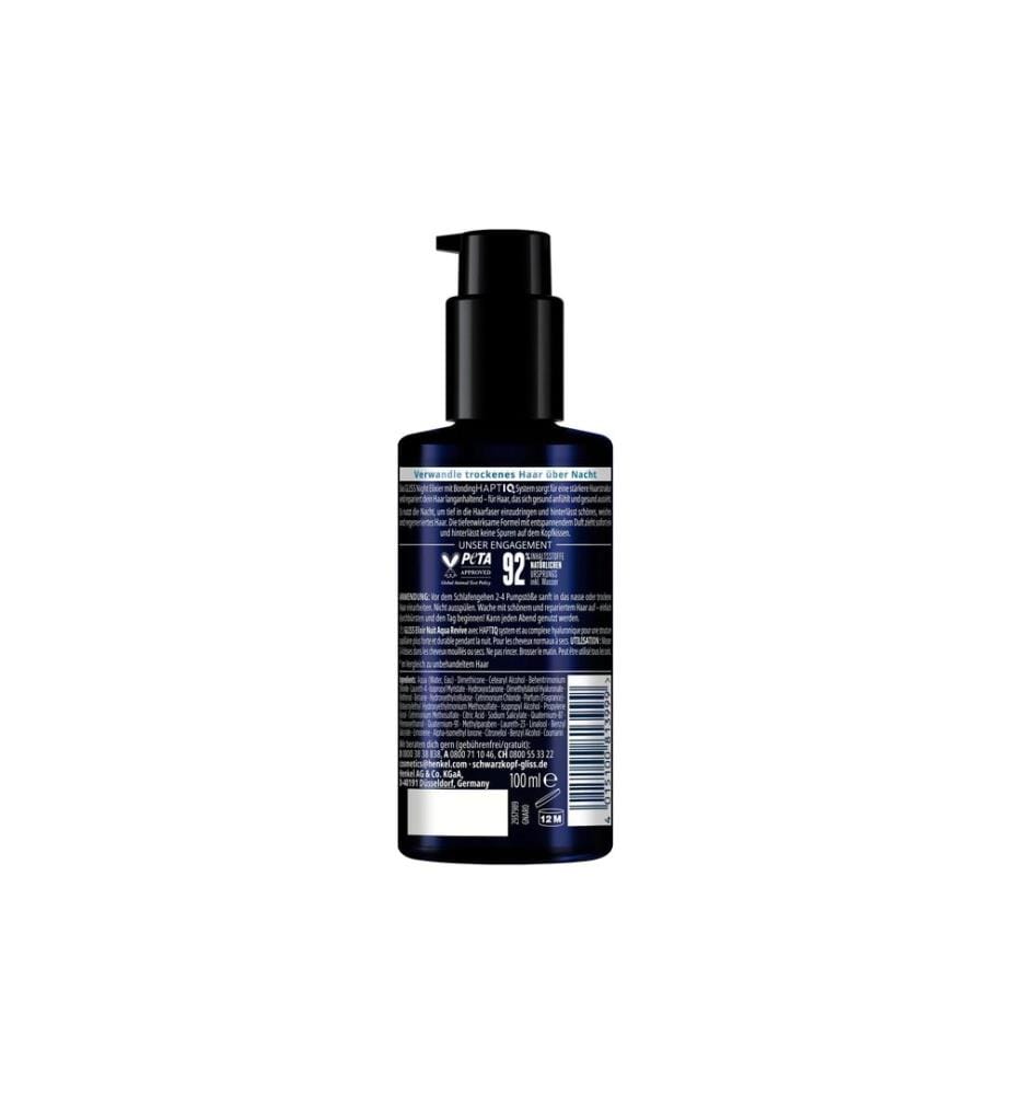 Schwarzkopf GLISS - Haarkur Aqua Revive Night Elixier 100 ml
