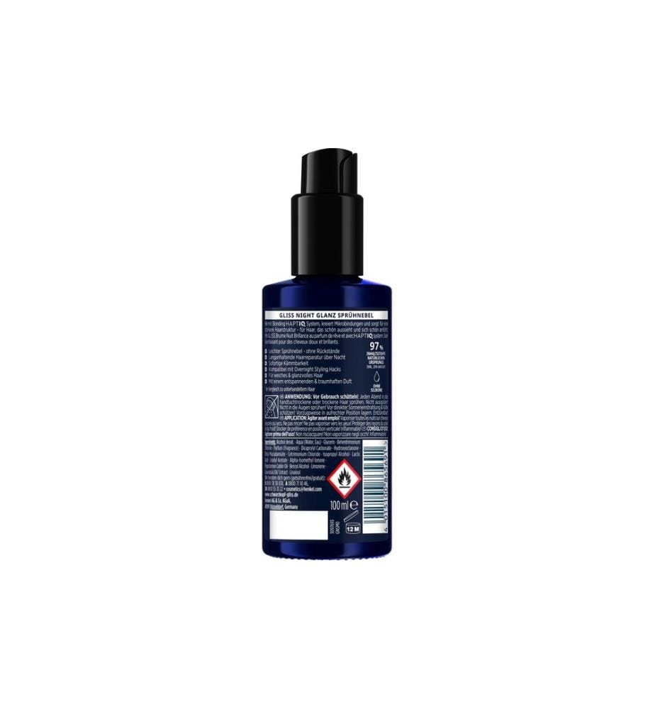 Schwarzkopf GLISS - Soin capillaire Brillance de nuit Vaporisation 100 ml