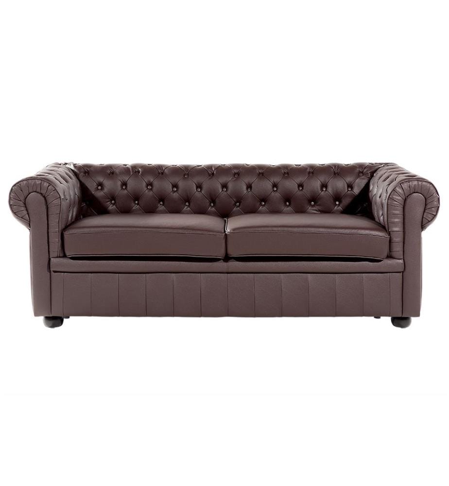 Sofa 3-Sitzer CHESTERFIELD Echtleder Braun