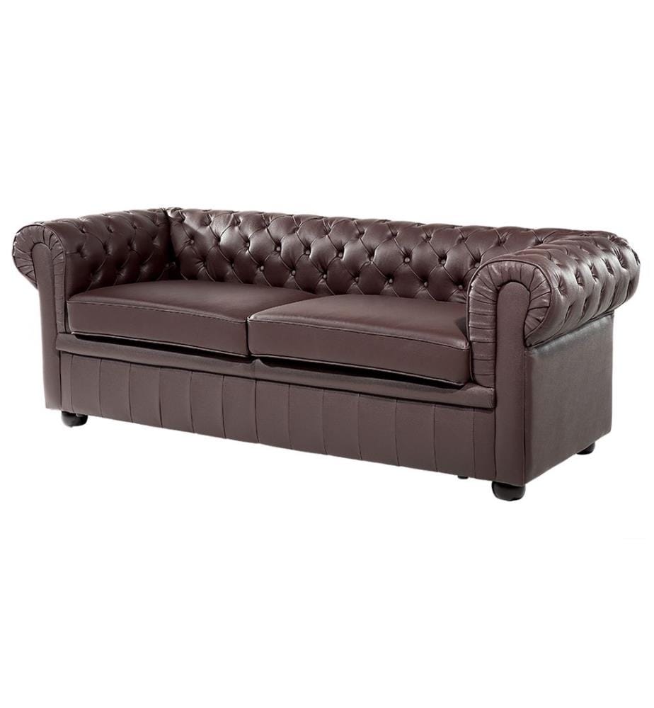 Sofa 3-Sitzer CHESTERFIELD Echtleder Braun