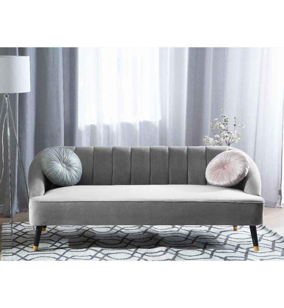 Divano 3 posti ALSVAG Velluto Grigio chiaro