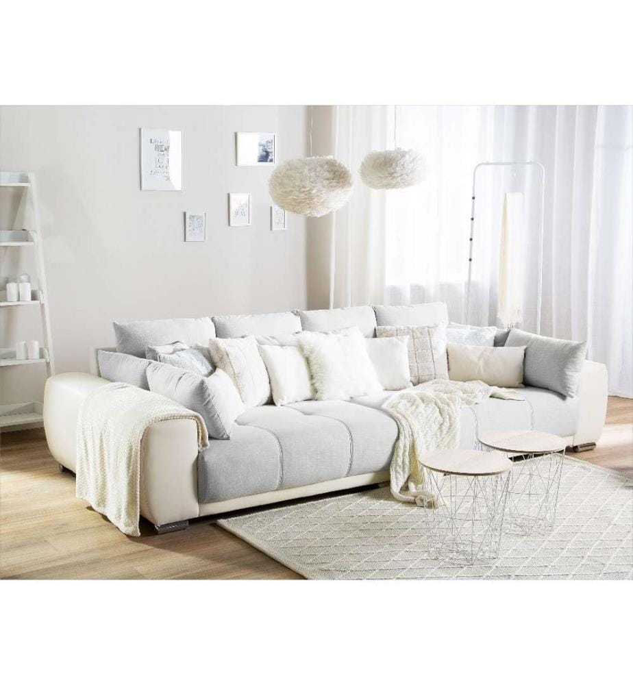 Sofa 4-Sitzer TORPO Stoff Hellbeige