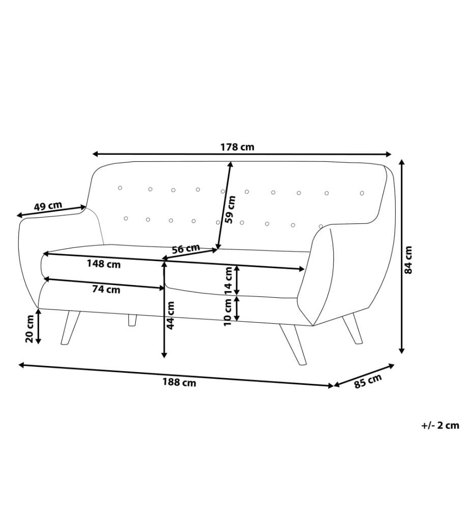 Sofa 3-Sitzer BODO Samtstoff Smaragdgrün
