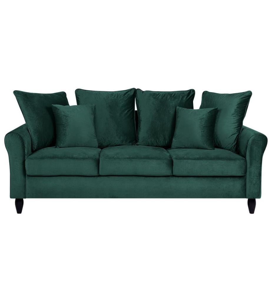 Sofa 3-Sitzer BORNHOLM Samtstoff Dunkelgrün