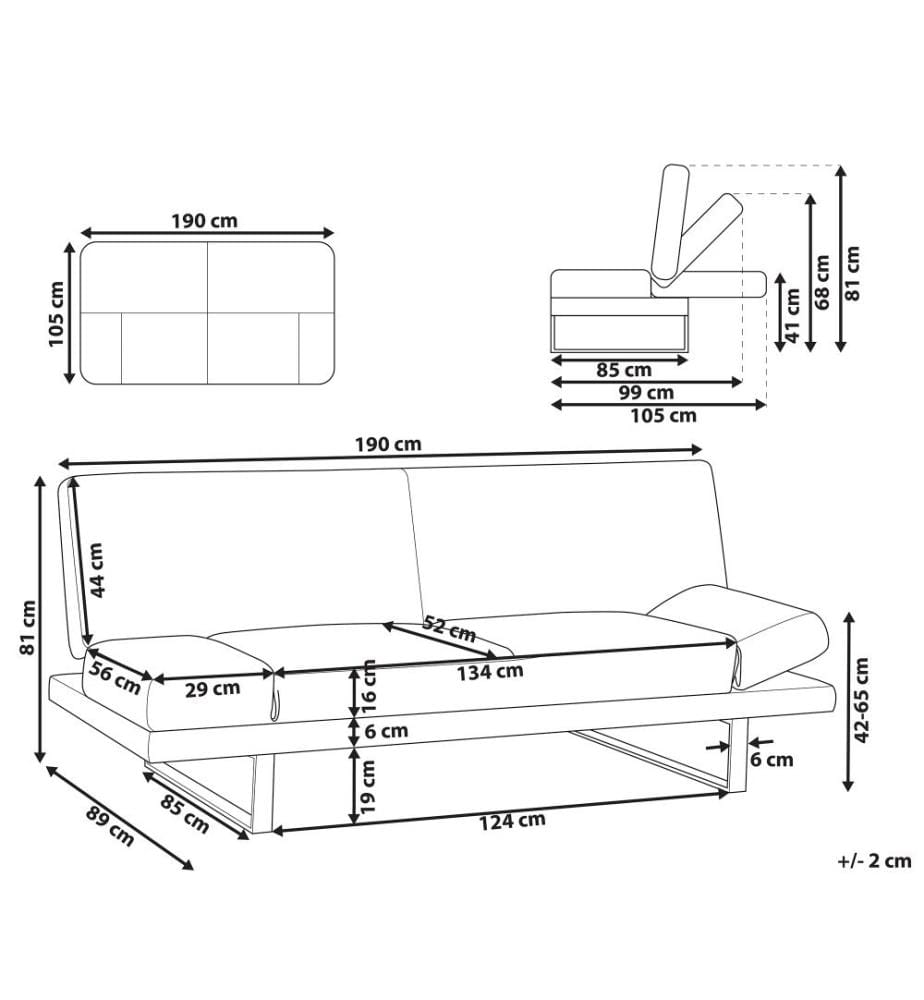 Sofa Grün Polsterbezug Samtstoff 2-Sitzer Schlaffunktion Verstellbare Armlehnen Skandinavisch Modern Wohnzimmer