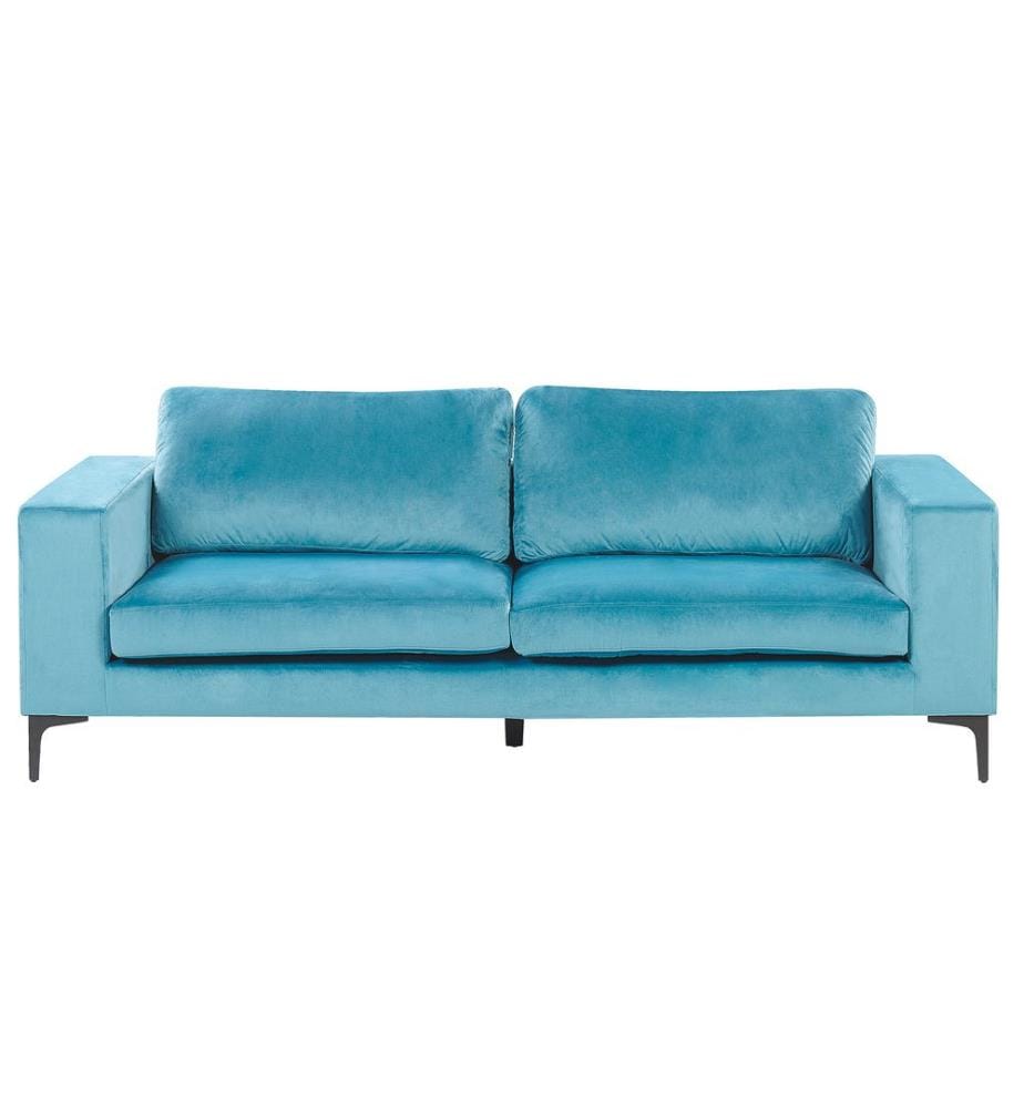 Divano 3 posti VADSTENA Velluto Azzurro