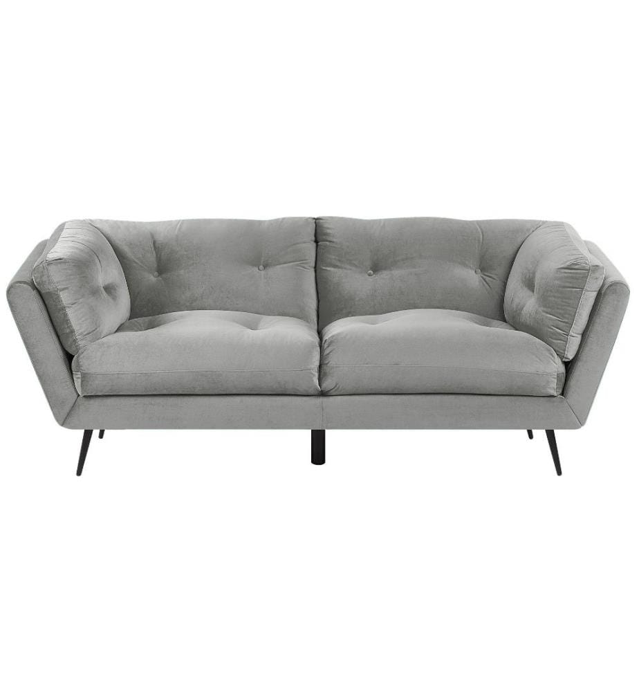 Sofa 3-Sitzer LENVIK Samtstoff Grau