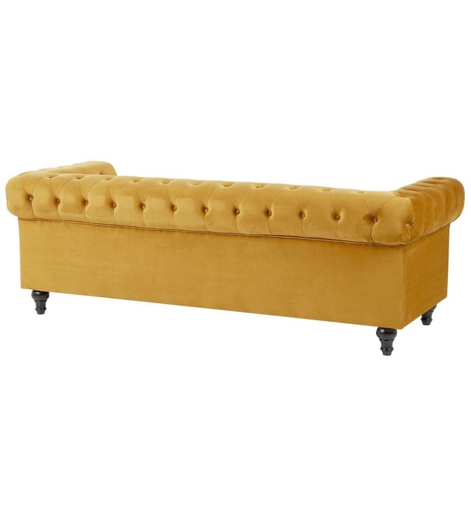 Sofa 3-Sitzer CHESTERFIELD Samtstoff Gold
