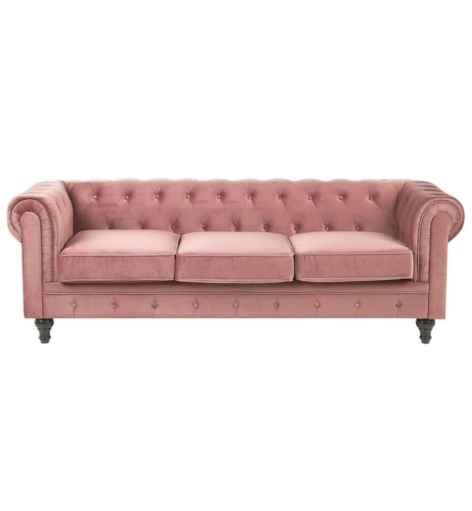 Divano 3 posti CHESTERFIELD Velluto Rosa