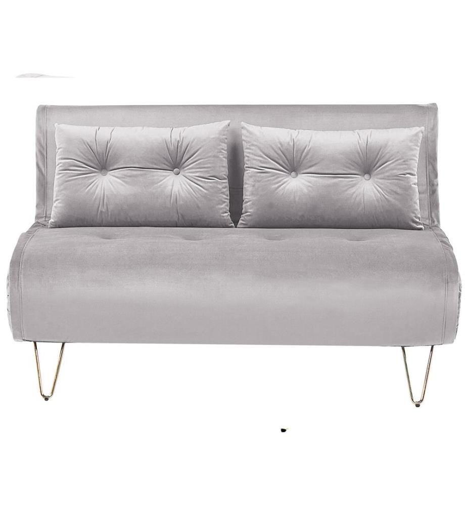 Schlafsofa 2-Sitzer VESTFOLD Samtstoff Grau